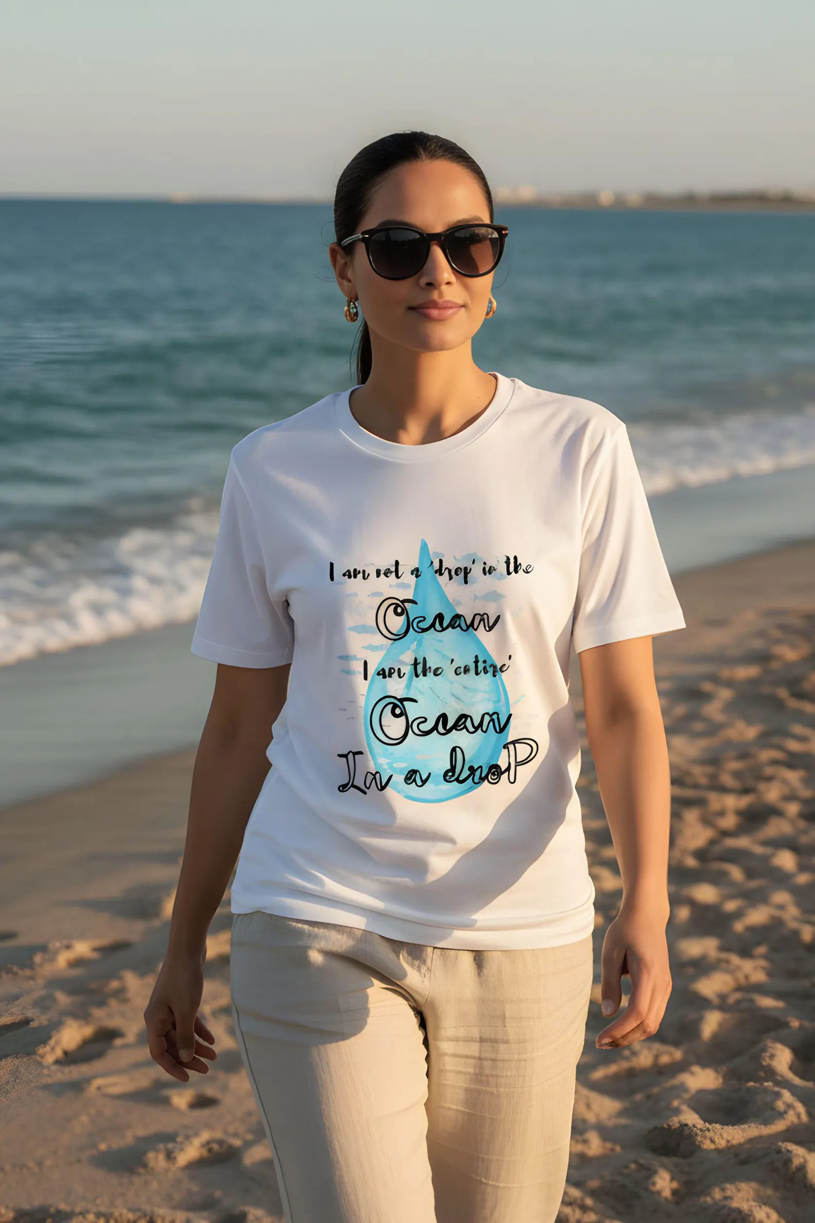 Save Ocean T-Shirt | Minimalist Eco Friendly Graphic Tee (DTF Printed Cotton)
